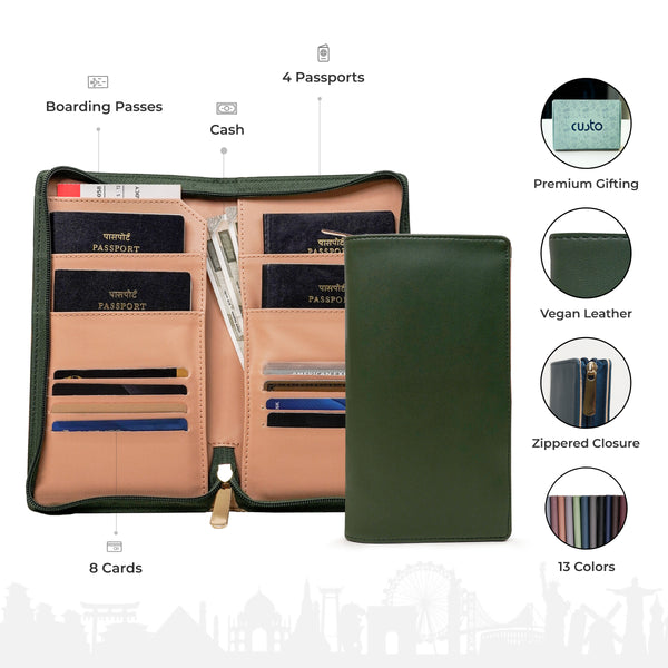 Family Passport Holder with Zipper