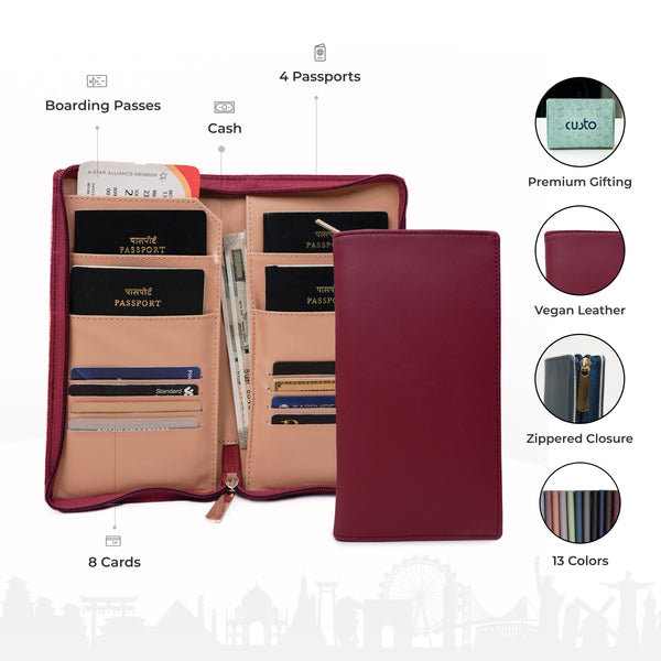 Family Passport Holder with Zipper