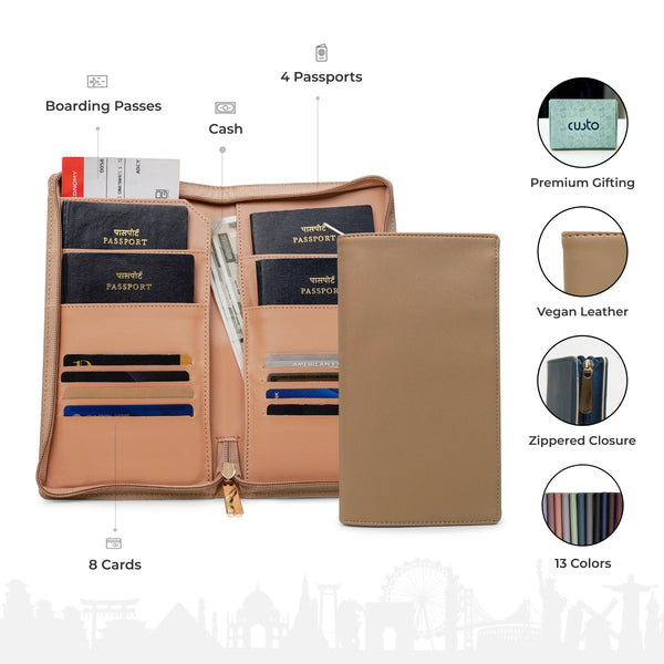 Family Passport Holder with Zipper