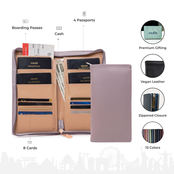 Family Passport Holder with Zipper