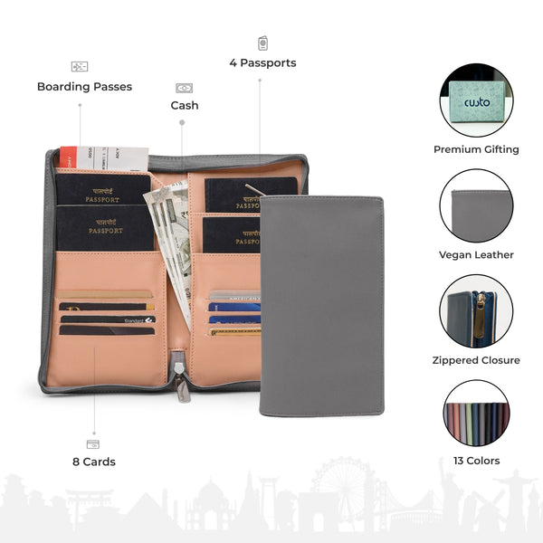 Family Passport Holder with Zipper