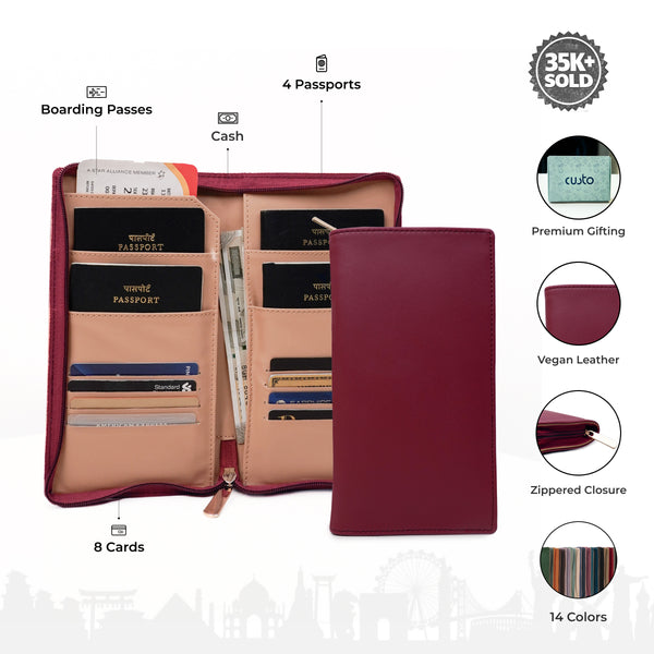 Family Passport Holder with Zipper