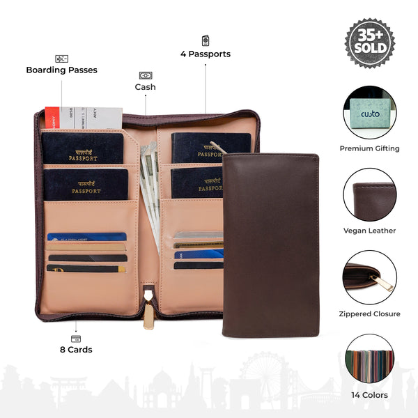 Family Passport Holder with Zipper