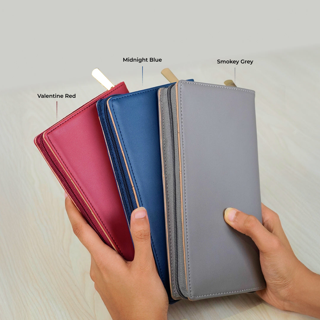Family Passport Holder with Zipper - Pack of 3
