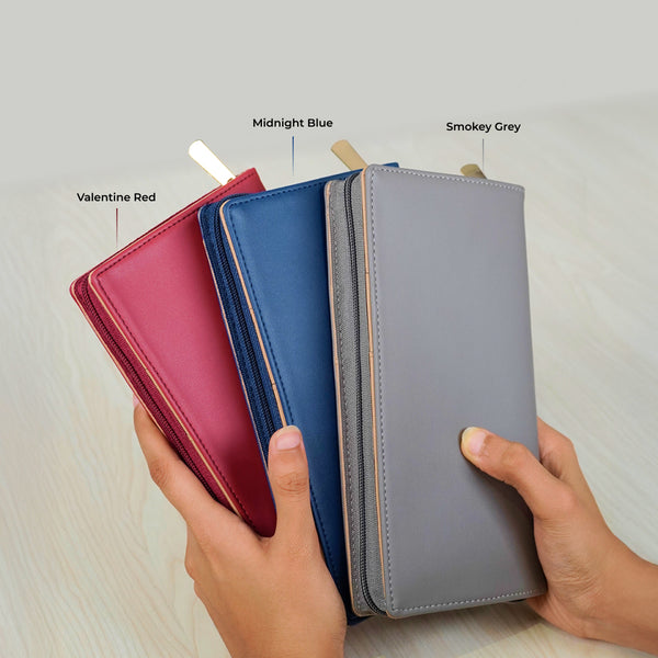 Family Passport Holder with Zipper - Pack of 3