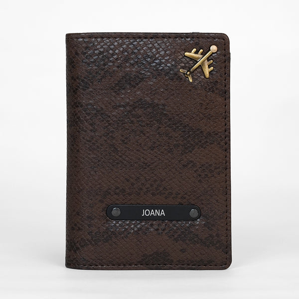 Passport Cover Pack of 1 in Cocoa Croc | Custo
