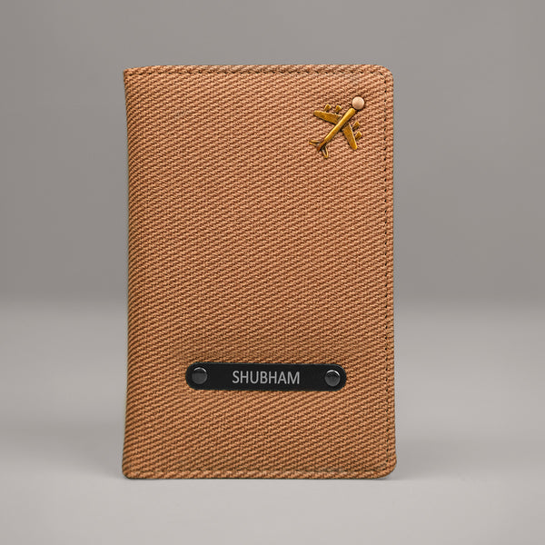Passport Cover- Denim Tan