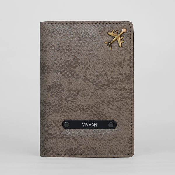 Passport Cover Pack of 1 in Silver Python | Custo