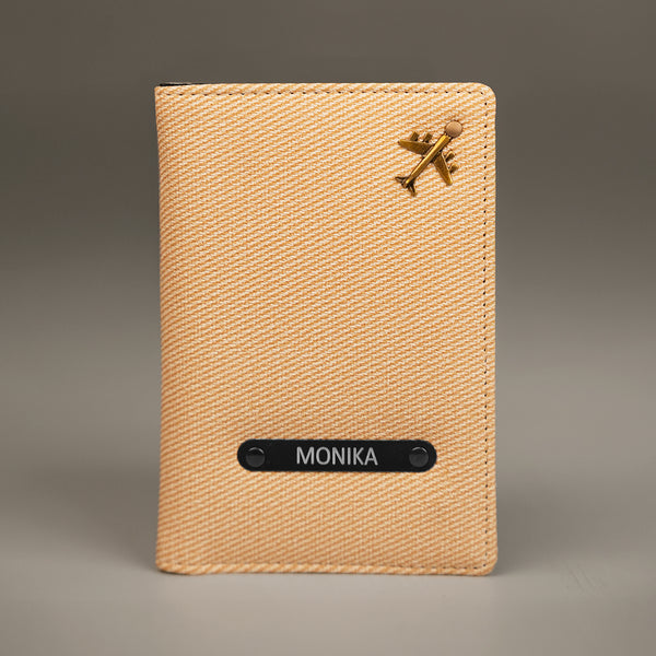Passport Cover- Denim Cream