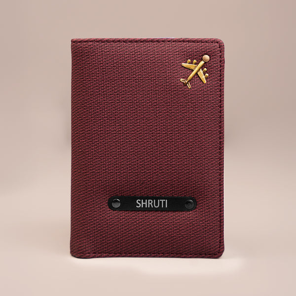 Passport Cover- Denim Wine