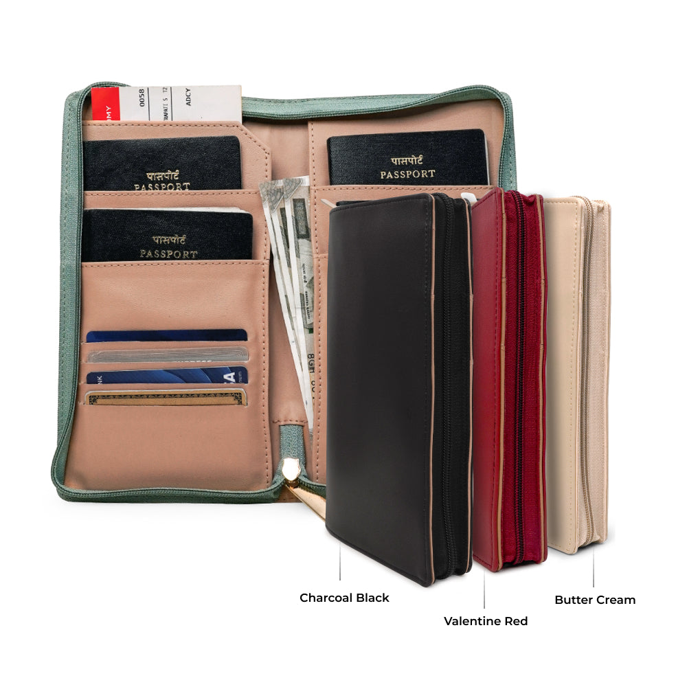 Family Passport Holder with Zipper - Pack of 3
