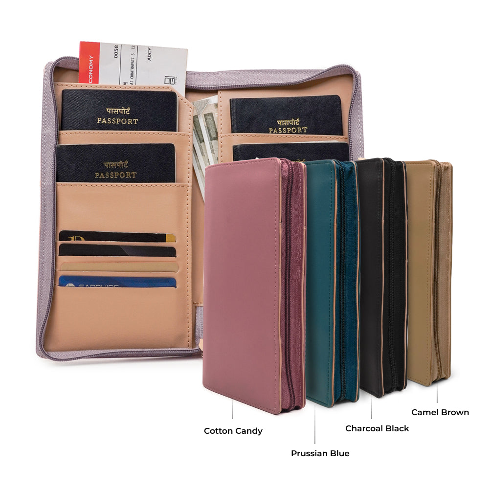 Family Passport Holder with Zipper - Pack of 4