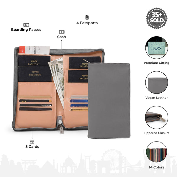 Family Passport Holder with Zipper