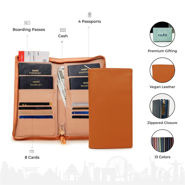 Family Passport Holder with Zipper