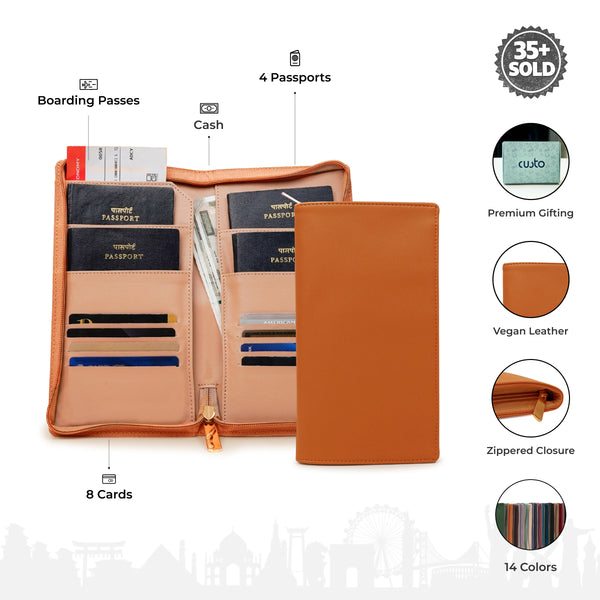 Family Passport Holder with Zipper