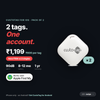 Pack of 2 at Rs 1,199, Rs 600 per tag. Save Rs 159 vs 2 singles. 90dB alarm, 8 to 12 month battery, 1 year warranty. Works with Apple Find My.
